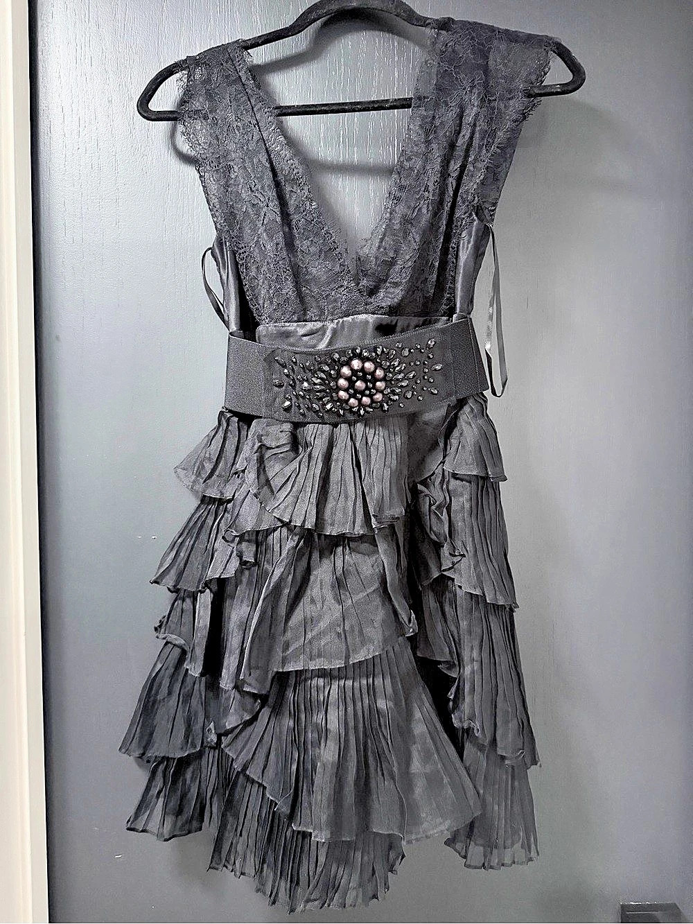 Free People Black Lace Mini Dress
